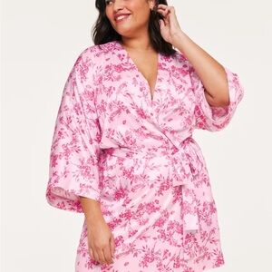 Adore Me Pink Floral Robe